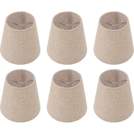 Juego de 6 pantallas pequeñas de lino con clip para bombillas tipo vela, accesorios de iluminación.
