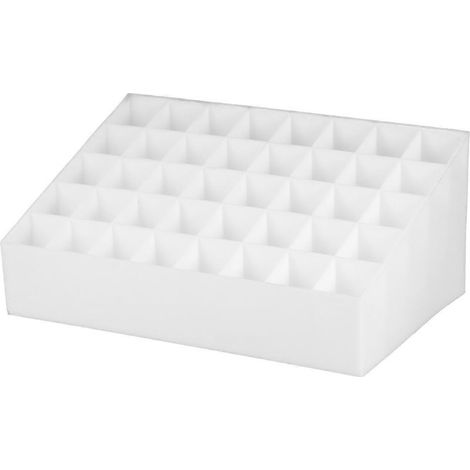 Boîte de rangement pour rouges à lèvres à 40 emplacements, support de rangement créatif pour bijoux et rouges à lèvres, organisateur de maquillage pour bureau, maison et boutique (blanc)-19.00X11.80X8 (1/3)