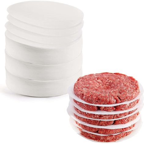 Feuilles à hamburger, 500 pièces, rondes, 12 cm, papier sulfurisé antiadhésif pour presse à hamburger et colle (1/5)