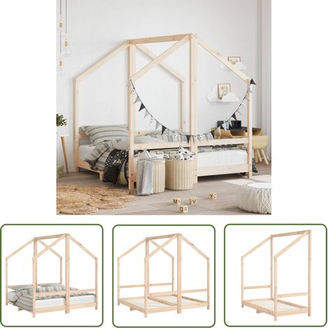 The Living Store Kinderbett 2x(70x140) cm Massivholz Kiefer - Holz Kinderbett - Kiefernholz Kinderbett - Kleinkinderbett - Kinderzimmer Dekoration - Spielbett (1/5)