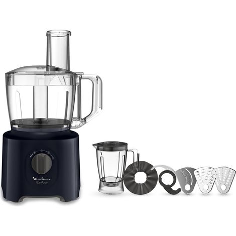 Robot da cucina multifunzione Moulinex Easy Force, 800 W, 25 funzioni, 2 velocità + Pulse, 6 accessori di cui 1 frullatore incluso, Compact FP247810, Blu notte (1/5)
