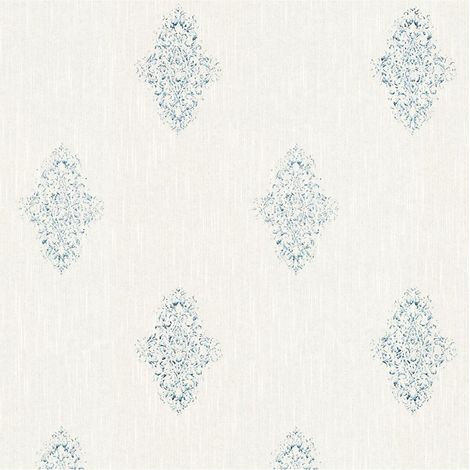 Baroque wallcovering wall Profhome 319461 textile wallpaper slightly textured baroque style matt white silver 5.33 m2 (57 ft2) (1/5)
