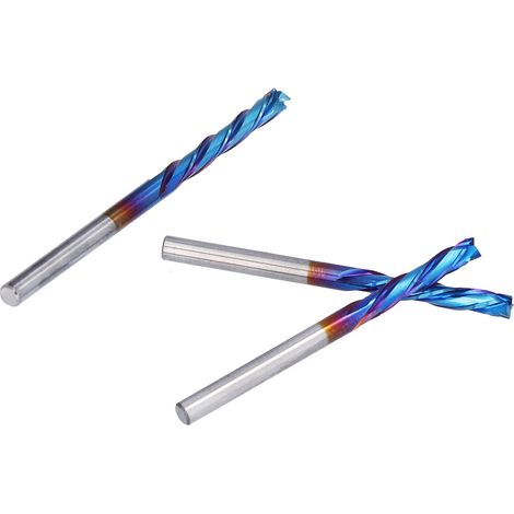 Lot de 3 fraises en acier tungstène, résistantes à l'usure et durables, pour une utilisation polyvalente sur acrylique et bois par fraiseuse CNC. (1/5)