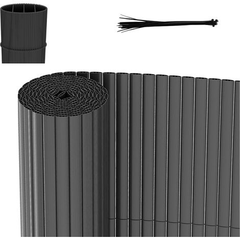 Randaco PVC Sichtschutzmatte Balkon & Zaun – Wetterfester Sichtschutzzaun für Zaun, Windschutz, Zuschneidbar Grau 90x800cm