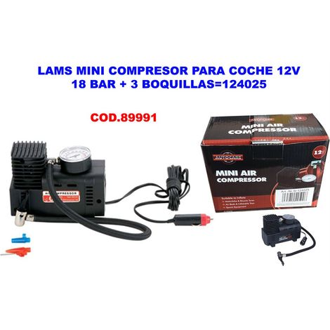 Mini compresseur de voiture Lams 12v 18 bar + 3 buses