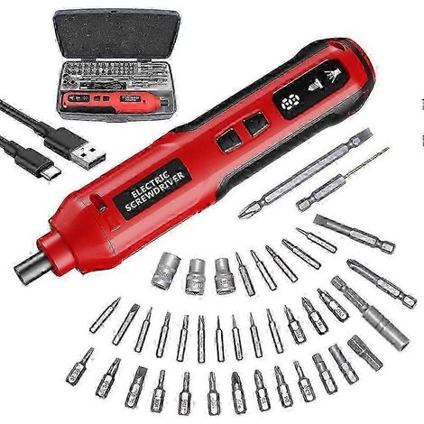 Tournevis électrique sans fil 3,6 V, 5 vitesses, rechargeable par USB, double éclairage LED, tournevis automatique sans fil portable SP (1/5)