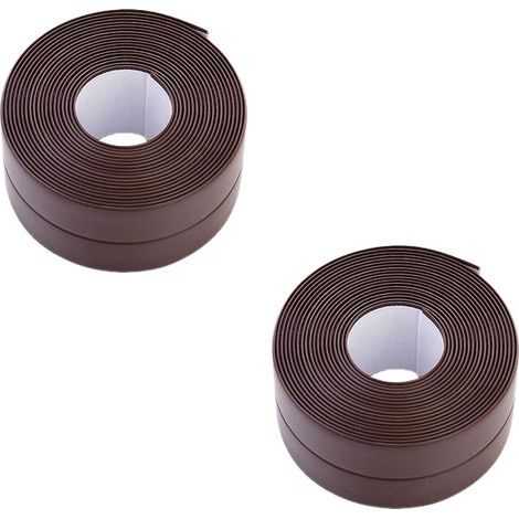 Ruban de calfeutrage, ruban d'étanchéité pour évier de cuisine, toilettes, salle de bain, 2 rouleau (3,2 m x 2,2 cm, marron) (1/5)