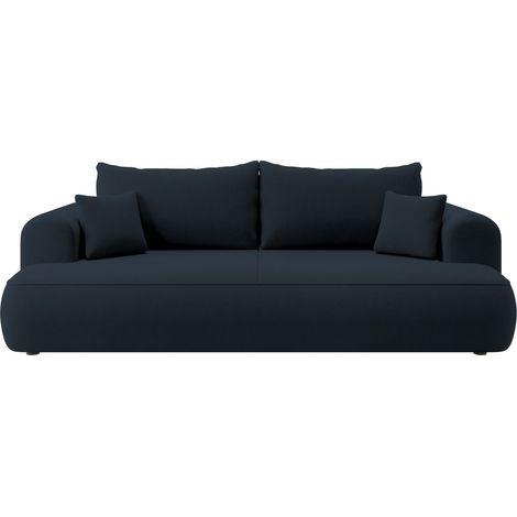 Selsey - Ovo Dreisitzer-Schlafsofa mit Stauraum, marineblauer Velours aus pflegeleichtem Stoff (1/5)