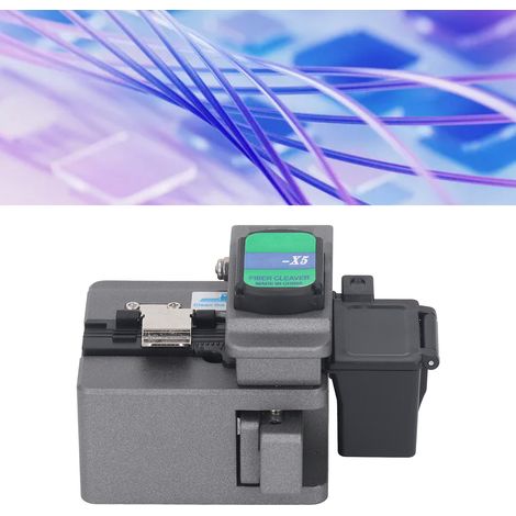 AUA-X5 Pince coupe-fibre optique grise basique, coupe-fibre optique, rétraction automatique, coupe-câble, universelle pour épissure à chaud et à froid (1/5)