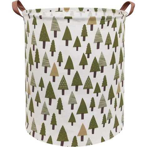 Grands bacs de rangement, panier à linge pliable en toile pour la maison, le bureau, l'organisateur de jouets, la décoration d'intérieur (arbre) (1/5)