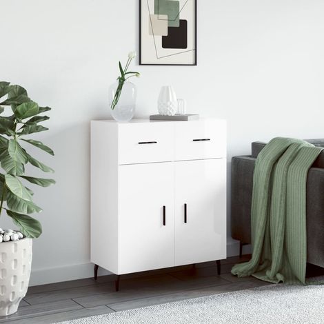 Sideboard Hochglanz-Weiß 69,5x34x90 cm Holzwerkstoff vidaXL (1/5)