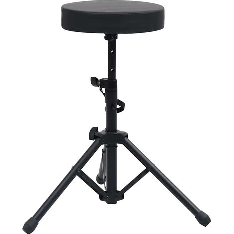 Tabouret Chaise de bar Tabouret de bar - à tambour réglable Noir Rond BV963242 - BonneVie (1/5)