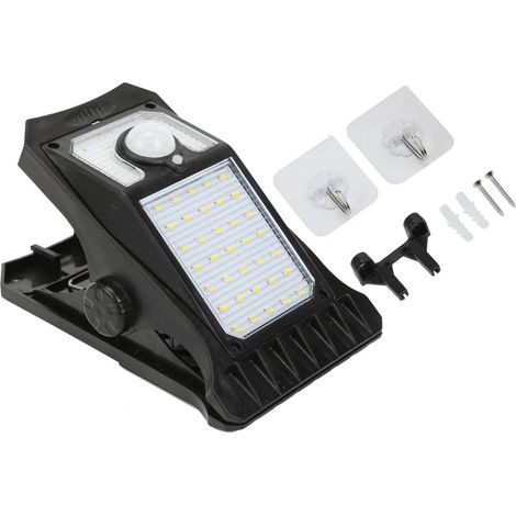 Solarbetriebene Klemmleuchte, 45 LED-Perlen – warmes Licht, wasserdicht, mit Bewegungssensor. (1/5)