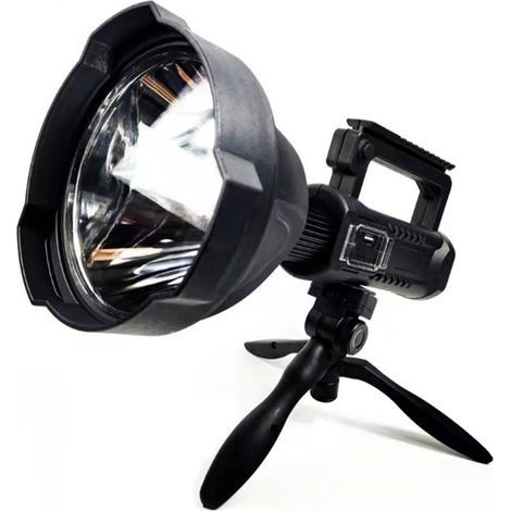 Lampe de Poche Patrol, Projecteur LED Longue Portée Focalisant avec Trépied à l'extérieur. (1/3)
