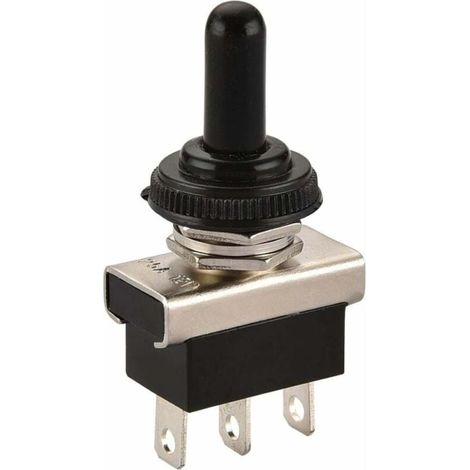 Interrupteur à bascule en métal Flick Flip 12 V 25 A Spdt on/off/on 3 positions 3 broches pour éclairage de tableau de bord avec capuchon étanche (1/5)