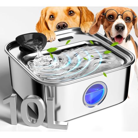 Fontaine à eau Oneisall pour grands chiens, 10 L/2,6 gal, avec système de filtration multiple et zone d'abreuvement plus profonde.-AquaForge (1/5)