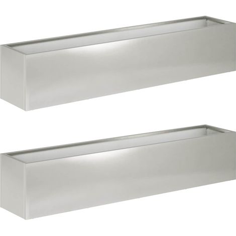 Garten-Pflanzgefäß 2 stk. Silber 100 x 20 x 20 cm Edelstahl vidaXL