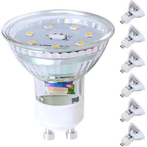 ZMH GU10 LED Blanc neutre 5W Ampoule Remplace 50W Ampoule à économie d'énergie Angle de faisceau 110° Spot Non-variable Ampoule à réflecteur Spot LED GU10 6 pack - Blanc chaud (1/5)