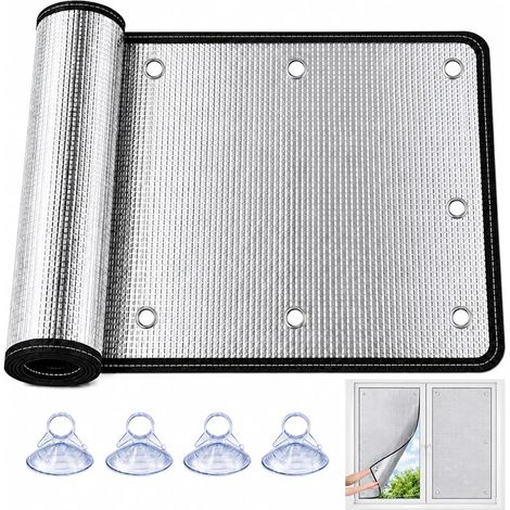 Film isolant thermique en aluminium pour fenêtres, film isolant thermique pour vitrages, ventouses thermocollantes pour fenêtres, 50 x 100 cm (1/5)