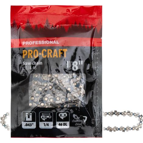 Catena Procraft L.1/4.46 8" (200 mm) 1/4" 1,1 mm 46 TG - per motosega (1/2)