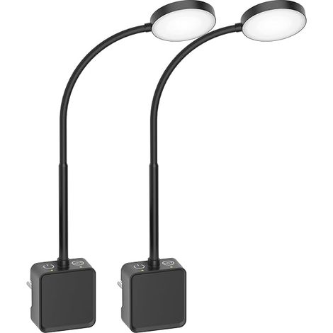 Bedside Wall Lamp Reading LED Dimmable Touch Black on Electric Socket for Bedroom, Kitchen, Living Room, Two Touch Switches, 3 Colour Modes Lighting (1/5)