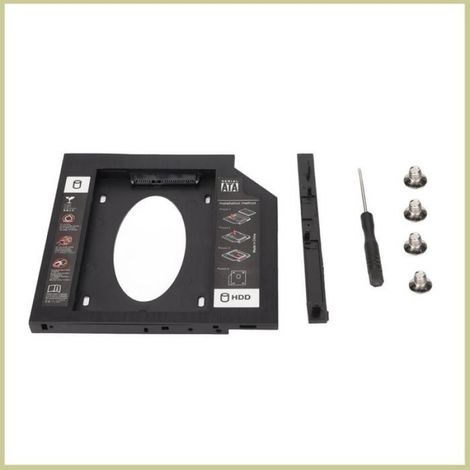 HDD Caddy Bay Général 2ème Disque Dur SSD Plateau de Disque Dur Ordinateur Portable CD DVD ROM Emplacement pour Lecteur 9.5mm (1/4)