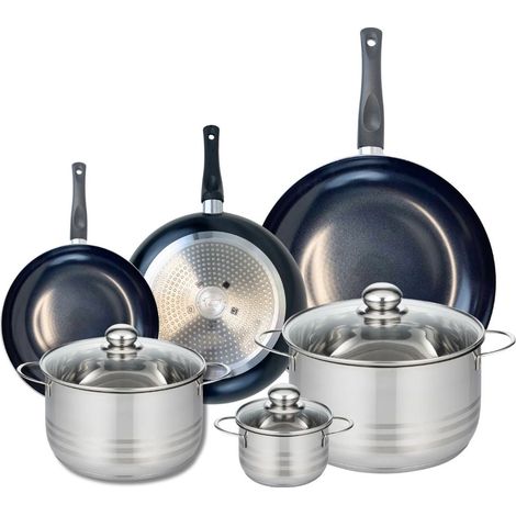 Ensemble de 3 Poêles de cuisson 20, 24 et 32 cm et 3 faitouts 12, 20 et 24 cm Elo Prima Brillant (1/5)