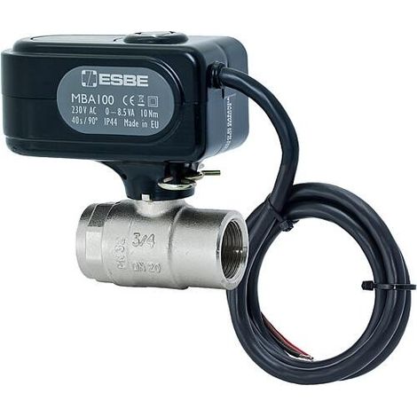 ESBE Robinet à boisseau sphérique motorisé MBA121 DN25 Kvs60, comme vanne de zone 2 voies, 230V, IG1", 43100200 (1/2)