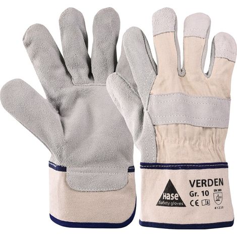 Handschuhe Verden Gr.10 grau/natur Rindspaltleder EN 388 PSA II HASE