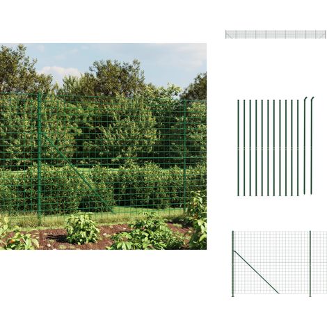 Clôture en treillis métallique avec bride vert 1,4x25 m - Clôture Métal - Clôture Jardin - Clôture Rigide - Clôture Verte - Clôture Sécurité (1/5)