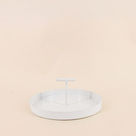 Plateau en métal vide poche poignée centrale 18cm (1/4)