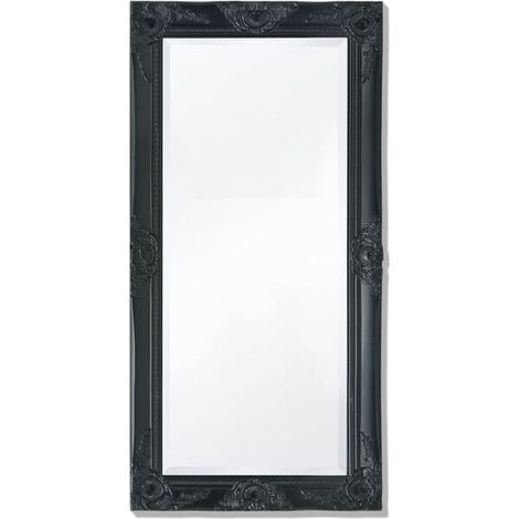 Miroir mural de style baroque, 100 x 50 cm, noir (1/5)
