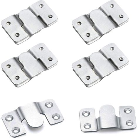10 Pièces Support Montage Dissimulé de Meubles Embarqué Interverrouillage Pendaison, Boucle Quincaillerie Murale en Acier Inoxydable pour Accrocher miroir Cadre Dosseret Meubles (1/5)