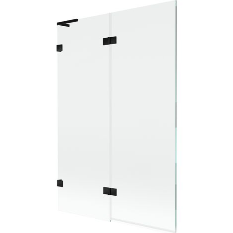 Mexen Lunar L paroi de baignoire 2 volets gauche 120 x 150 cm, transparent, noir - 897L-120-100-70-00-L (1/5)