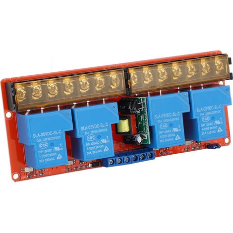 Module relais 4 canaux à isolation optocoupleur, déclenchement haut/bas, relais de commande, 100-250 V CA, 30 A