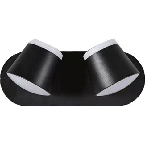 Applique LED murale extérieure 16 W Aluminium 2 spots rotatifs 360 ° Blanc chaud 3000 K Noir (1/3)