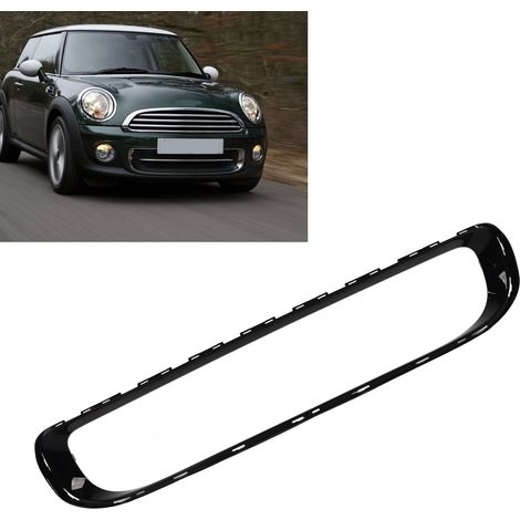(T06) Untere Frontstoßstangen-Zierleiste mit Kühlergrill 51117250787 für Mini Cooper R56 LCI 2011-2013 (Schwarz glänzend) (Übergröße)