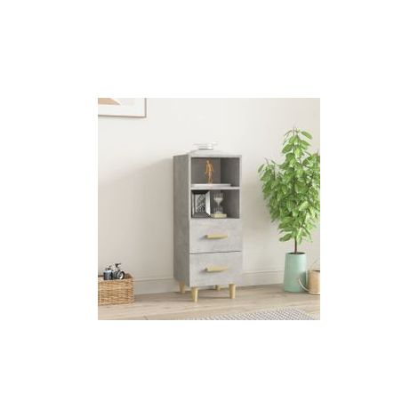 Buffet Gris béton 34,5x34x90 Bois d'ingénierie (1/5)