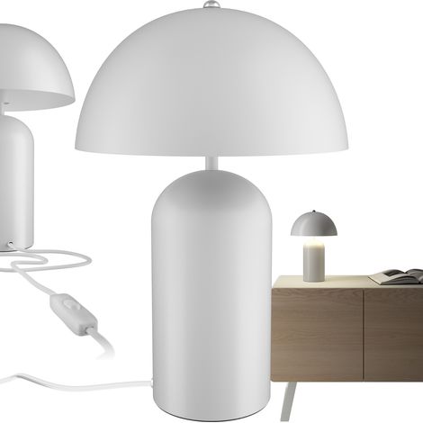 Petite lampe de table rétro design champignon style années 70 blanc