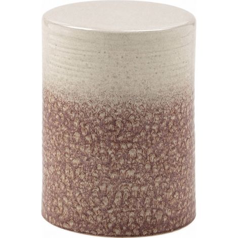 Tabouret en céramique blanc corail - blanc et corail (1/4)