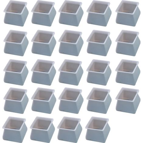 Stuhlbeinkappen, Filzgleiter für Stühle, Schutzkappen für Stuhlbeine zum Schutz von Böden vor Kratzern und Lärm, 24 Stück (Silikonquadrat, grau) (1/5)