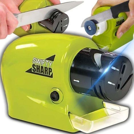 Aiguiseur De Couteaux Électrique Professionnel, Sans Fil, Alimenté Par 4 Piles Aa, Silencieux, Affûtage Rapide, Adapté Aux Couteaux Et Ciseaux, Vert