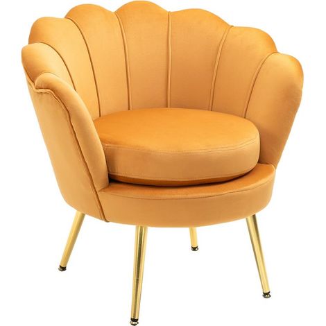 POLTRONA VINTAGE DI DESIGN IN VELLUTO GIALLO (1/5)