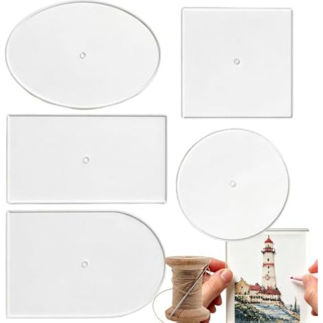 Lot de 5 pochoirs de broderie en acrylique transparents et réutilisables (1/5)
