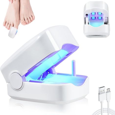 Lampe UV portable et pliable pour les ongles des mains et des pieds, lampe de nettoyage des ongles alimentée par USB, lampe de soin des ongles à domicile. (1/3)