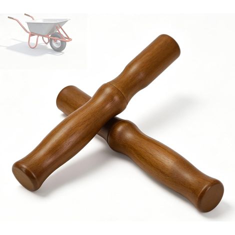 Poignées de Brouette en Bois pour Capito - Poignées de Rechange en Bois Massif 200 mm, Diamètre 28–31 mm, Forme Ergonomique pour Jardin, Chantier et Travaux de Transport, Facile à Installer (2 Pièces) (1/5)