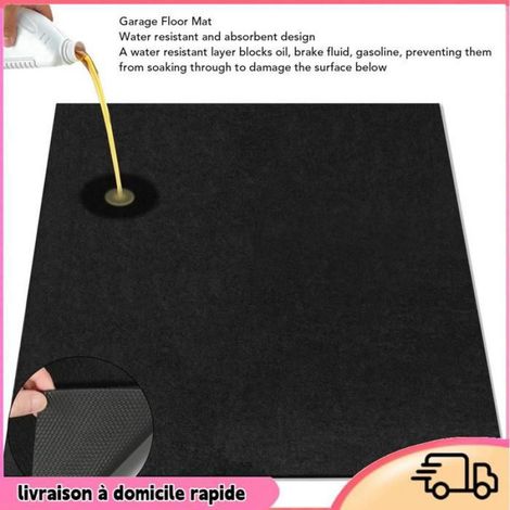Tapis De Sol Garage - Absorbant Et Etanche En Fibre Polyester Avec Support Caoutchouc Antidérapant - Pour Voiture Moto Camion - 1 Pièce (1/5)