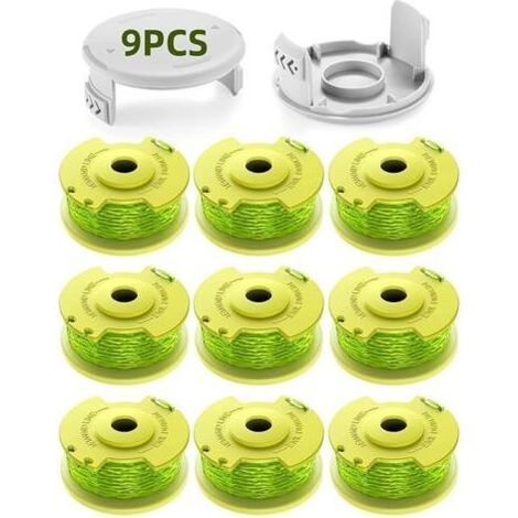 Bobines de fil de rechange AC80RL3 pour débroussailleuse Ryobi One Plus+ 18 V 24 V 40 V RY40204 RY40220 ZRP2080(9 Bobine,2 Couvercle) (1/5)