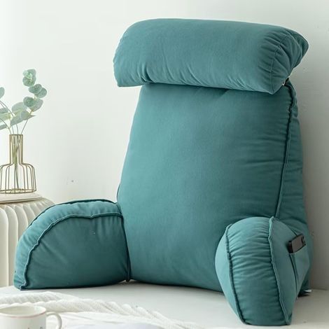 Coussin de Lecture avec accoudoirs, Matelas, Coussin de Dossier de canapé avec Coussin de Cou Amovible pour Lire/se détendre/Regarder la télévision,75×40×50cm(with headrest) (1/5)