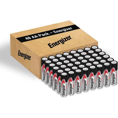 MAX, Pack de 48 Pilas AA, Larga duración para Uso Cotidiano, sin sulfatación y 10 años Vida útil - 1.5 voltios - Pilas alcalinas AA de Uso frecuente (1/5)